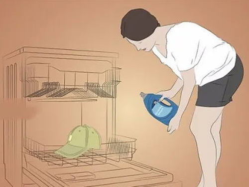 How to wash a hat in the dishwasher step 2