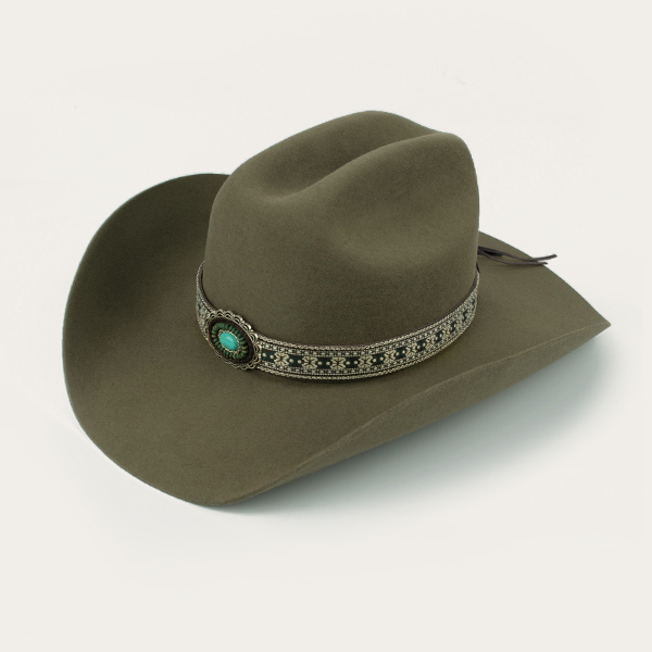 Olive Green Cattleman Crown Western Cowboy Hat