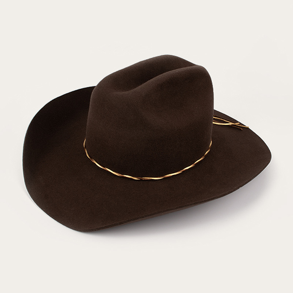 Custom Wide Brim Brown Cowboy Hat at Cheap Wholesale Price