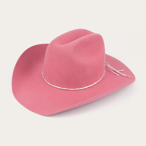 Pink Cowgirl Hat with String Hatband at Bulk Price