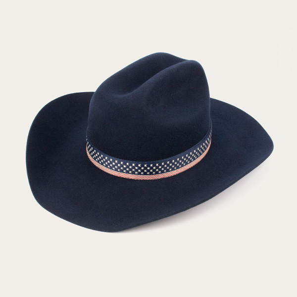 Men's Wool Felt Navy Blue Cowboy Hat For Wholesale